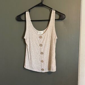 Hollister Cream Button-Front Tank Top